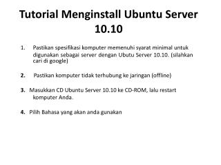 Tutorial Menginstall Ubuntu Server 10.10