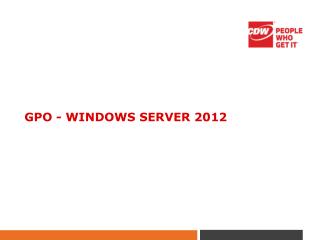 GPO - Windows Server 2012