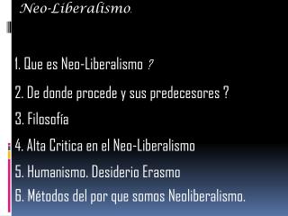 Neo-Liberalismo .