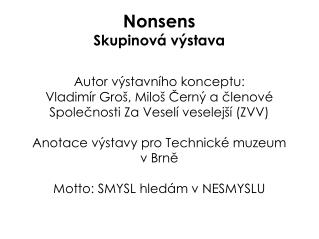 Nonsens Skupinová výstava