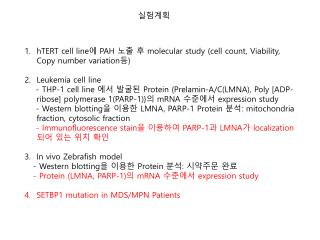 hTERT cell line 에 PAH 노출 후 molecular study (cell count, Viability, Copy number variation 등 )