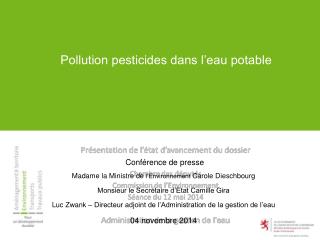 Pollution pesticides dans l’eau potable