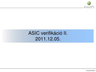 ASIC verifikáció II. 2011.12.05.