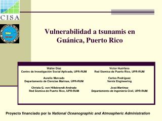 Vulnerabilidad a tsunamis en Guánica , Puerto Rico