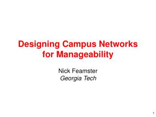 Designing Campus Networks for Manageability