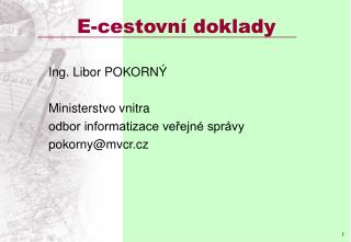 E- cestovní doklady