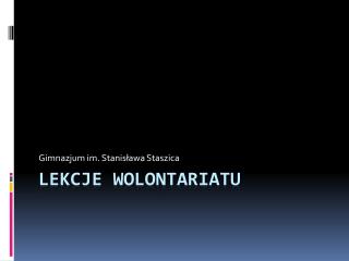 Lekcje Wolontariatu