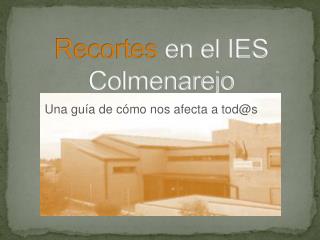 Recortes en el IES Colmenarejo