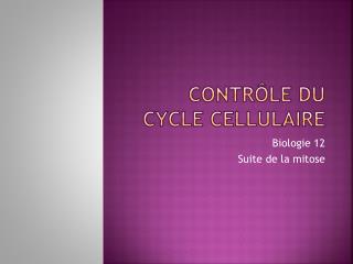 Contrôle du cycle cellulaire