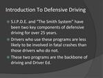 Introduction To Defensive Driving