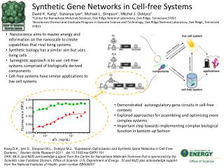 Synthetic G ene N etworks in Cell-free Systems