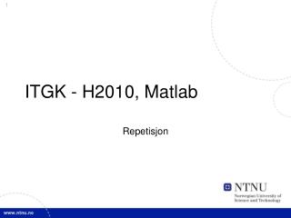 ITGK - H2010, Matlab