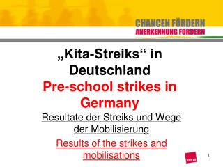 „Kita-Streiks“ in Deutschland Pre-school strikes in Germany