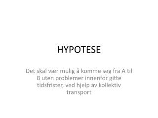 HYPOTESE