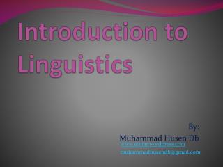 Introduction to Linguistics