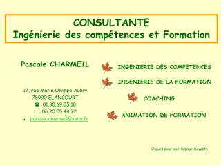 CONSULTANTE Ingénierie des compétences et Formation