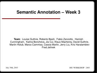 Semantic Annotation – Week 3