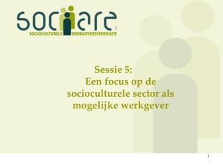 Sessie 5: Een focus op de socioculturele sector als mogelijke werkgever