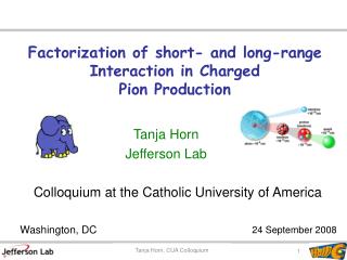 Factorization of short- and long-range Interaction in Charged Pion Production