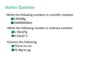 Starter Question