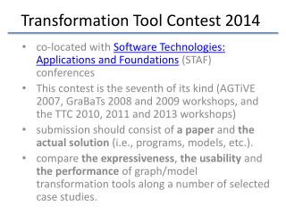 Transformation Tool Contest 2014