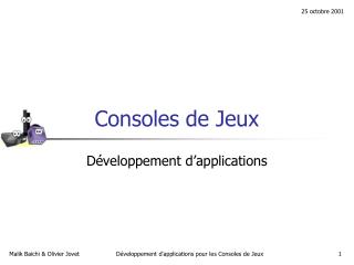 Consoles de Jeux