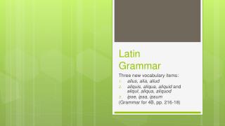 Latin Grammar