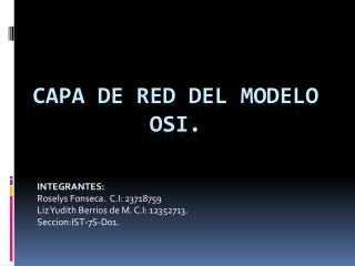 CAPA DE RED DEL MODELO OSI.