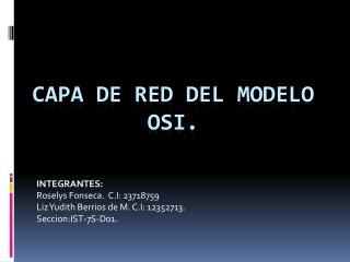 CAPA DE RED DEL MODELO OSI.