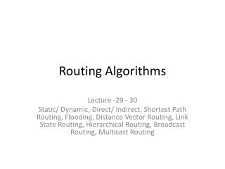 Routing Algorithms