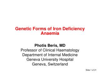 Genetic Forms of Iron Deficiency Anaemia