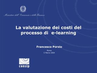 La valutazione dei costi del processo di e-learning