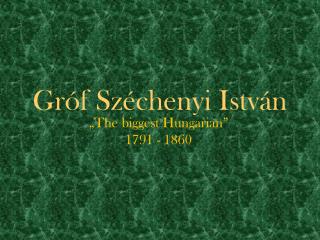 Gróf Széchenyi István