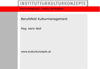 Berufsfeld Kulturmanagement