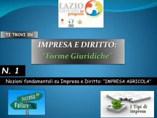 IMPRESA E DIRITTO: “Forme Giuridiche”
