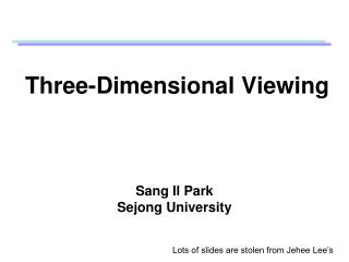 Three-Dimensional Viewing