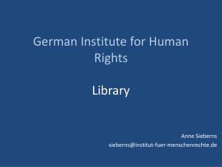 German Institute for Human Rights Library