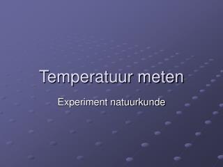 Temperatuur meten