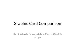 Graphic Card Comparison