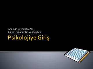 Psikolojiye Giriş