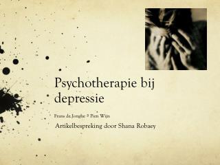 Psychotherapie bij depressie Frans de Jonghe – Pien Wijn