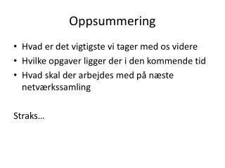 Oppsummering