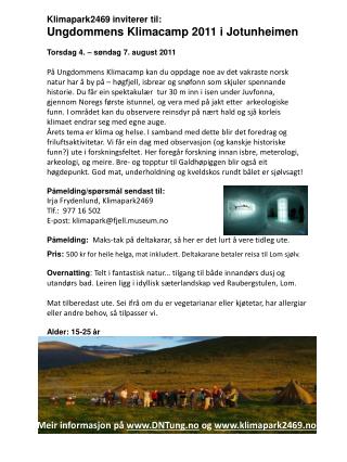 Meir informasjon på DNTung.no og klimapark2469.no