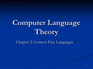 Computer Language Theory