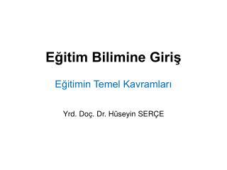 Eğitim Bilimine Giriş