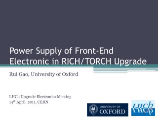 Power Supply of Front-End Electronic in RICH/TORCH Upgrade
