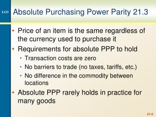 Absolute Purchasing Power Parity 21.3