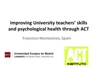 Improving University teachers’ skills and psychological health through ACT
