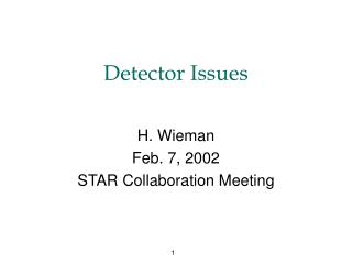 Detector Issues