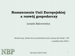 Rozszerzenie Unii Europejskiej a rozwój gospodarczy